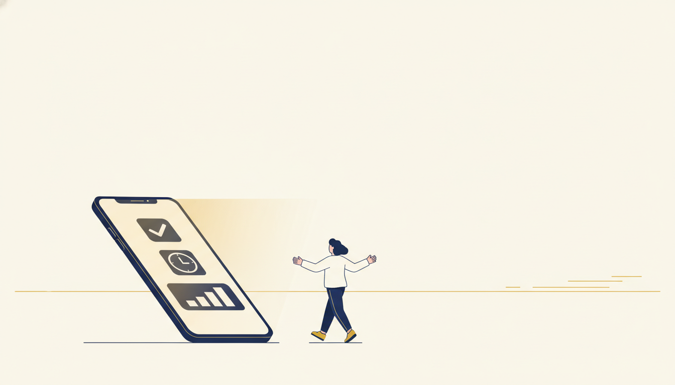Satisfied user leaving an app behind